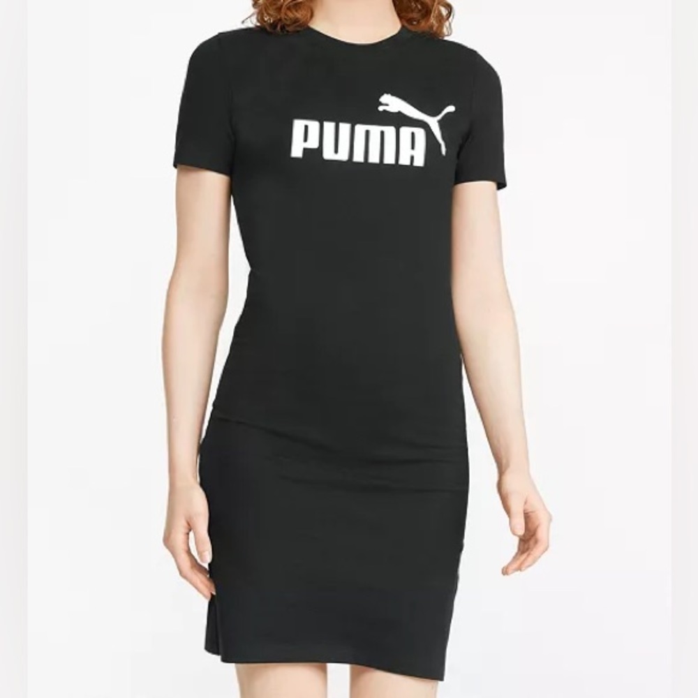 Puma Women's Essential Slim Fit T-Shirt Dress Black Small And Medium NWT